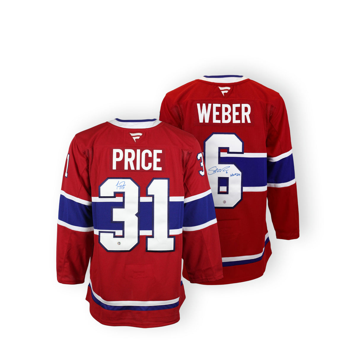 Montreal Canadiens Signed Red Fanatics Premium Jersey Set - Weber HOF 2024 & Price Bundle