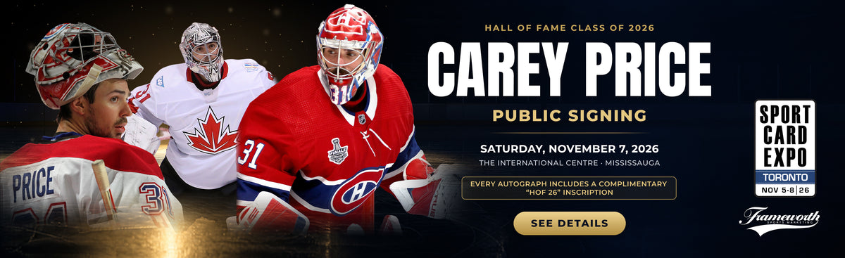 Carey Price Public Signing at the Toronto Sport Card Expo, Saturday November 7, 2026