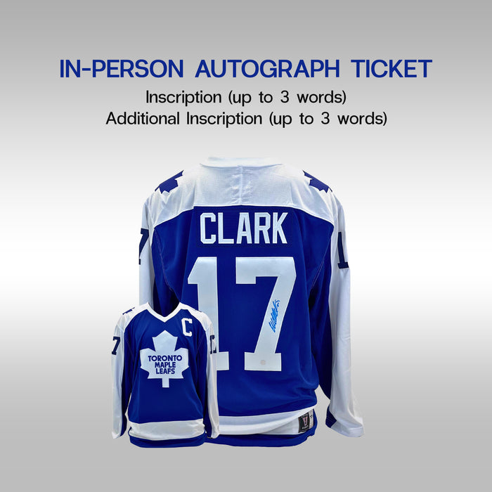 Wendel Clark In-Person Autograph Ticket