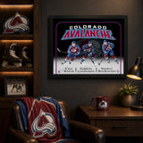 Colorado Avalanche Triple Player Collage PhotoGlass Frame 18x22