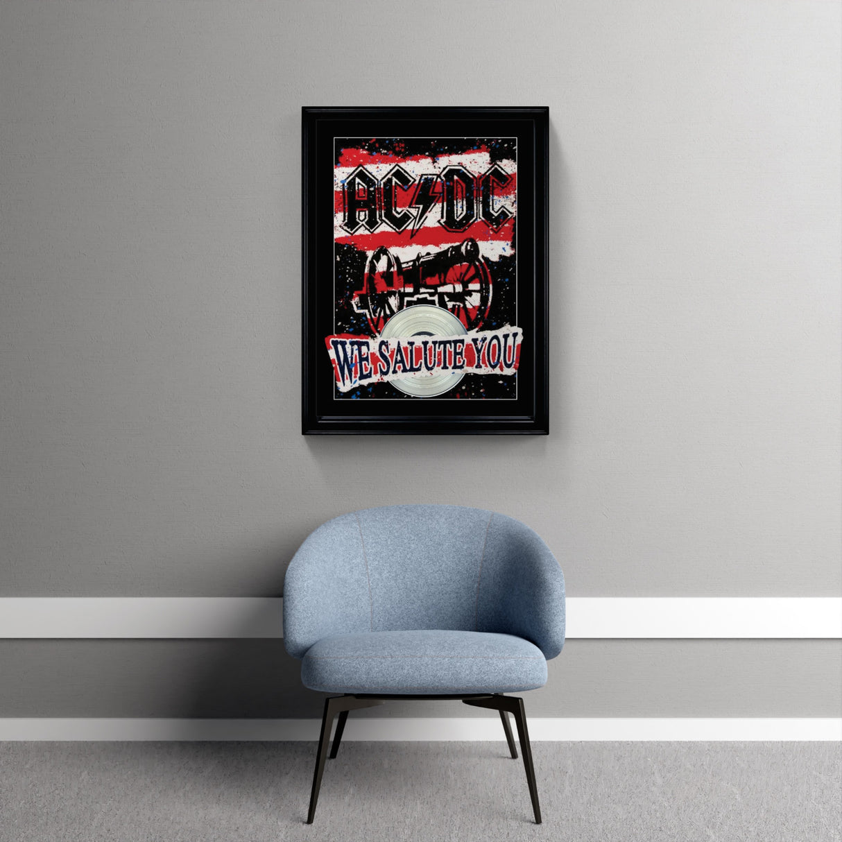 AC/DC Framed We Salute You Print with Platinum LP