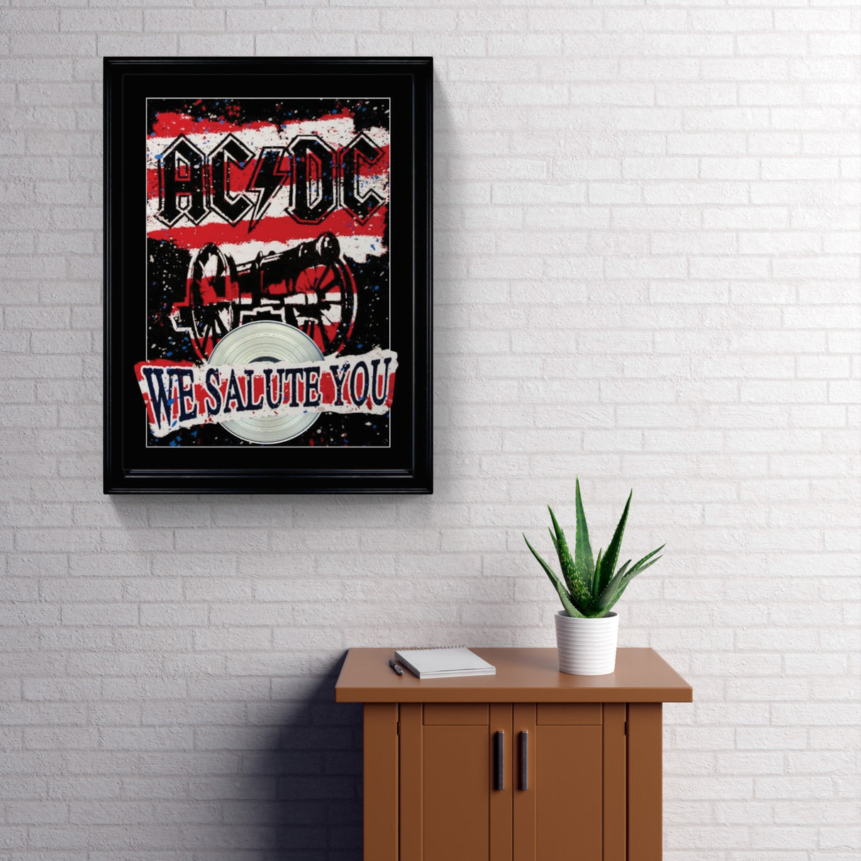 AC/DC Framed We Salute You Print with Platinum LP