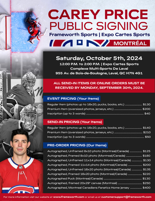 Carey Price Public Signing - Send In