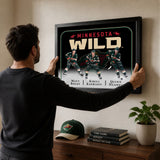 Minnesota Wild Triple Player Collage PhotoGlass Frame 18x22