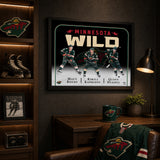 Minnesota Wild Triple Player Collage PhotoGlass Frame 18x22