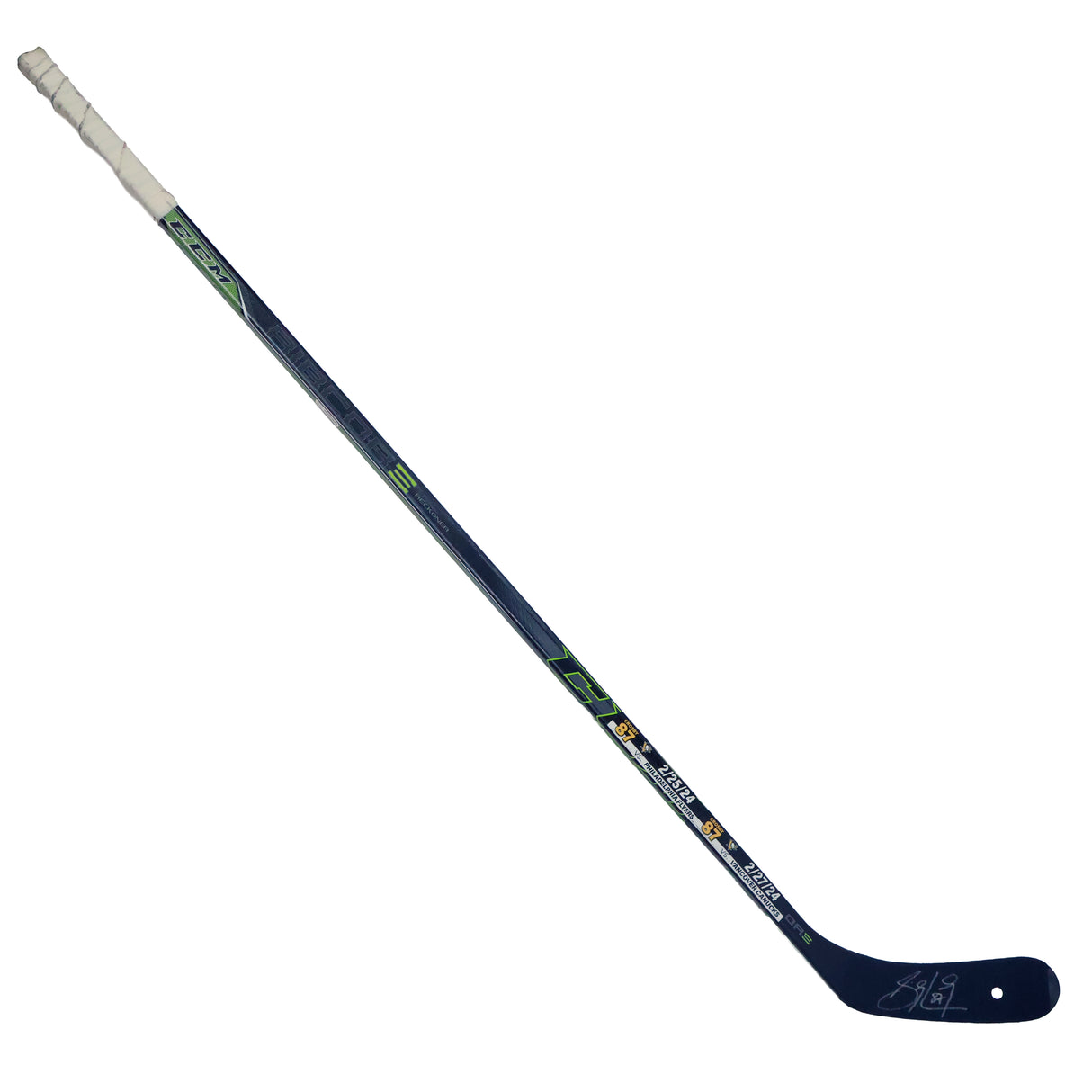 Sidney Crosby Signed Pittsburgh Penguins Multi-Game Used Stick vs Philadelphia Flyers (2/25/24) and Vancouver Canucks (2/27/24) (ST-206)