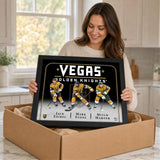 Vegas Golden Knights Triple Player Collage PhotoGlass Frame 18x22