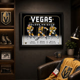 Vegas Golden Knights Triple Player Collage PhotoGlass Frame 18x22
