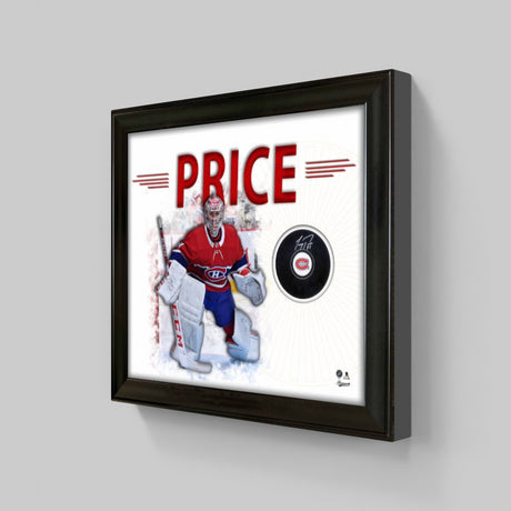 Carey Price Signed White PhotoGlass Framed Montreal Canadiens Puck