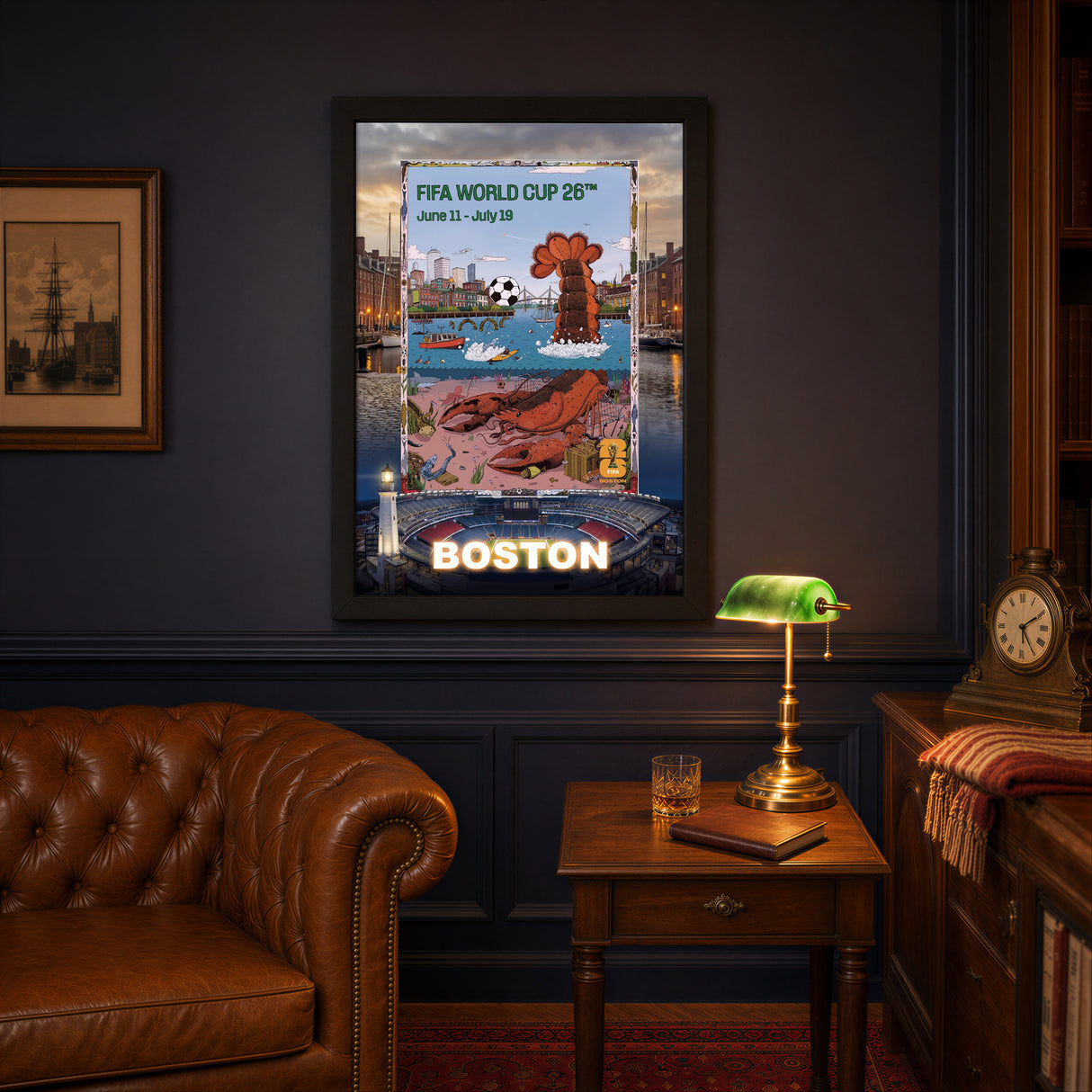Boston Host City Edition 19.5x28 Frame 2026 Officially Licensed FIFA World Cup Poster