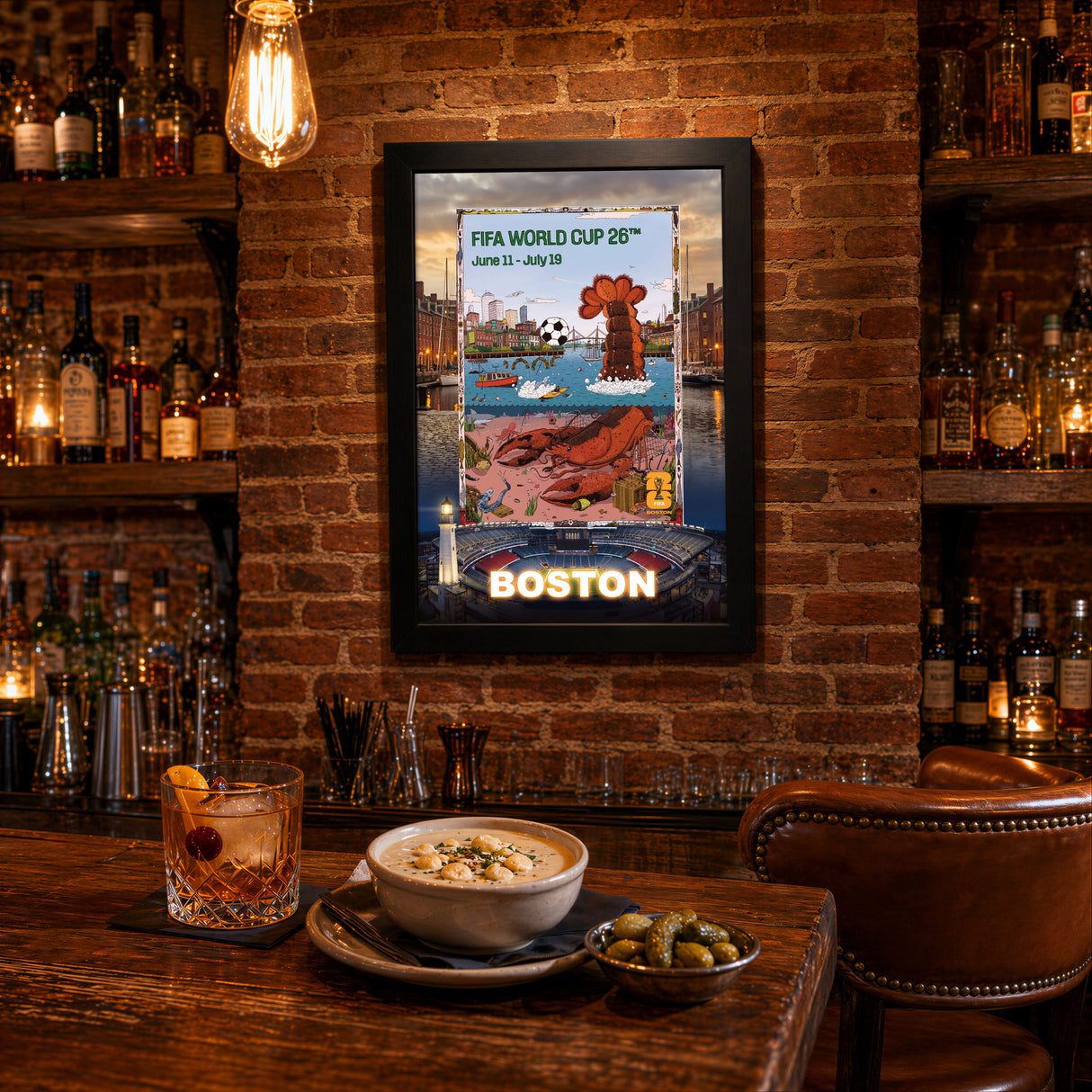 Boston Host City Edition 19.5x28 Frame 2026 Officially Licensed FIFA World Cup Poster