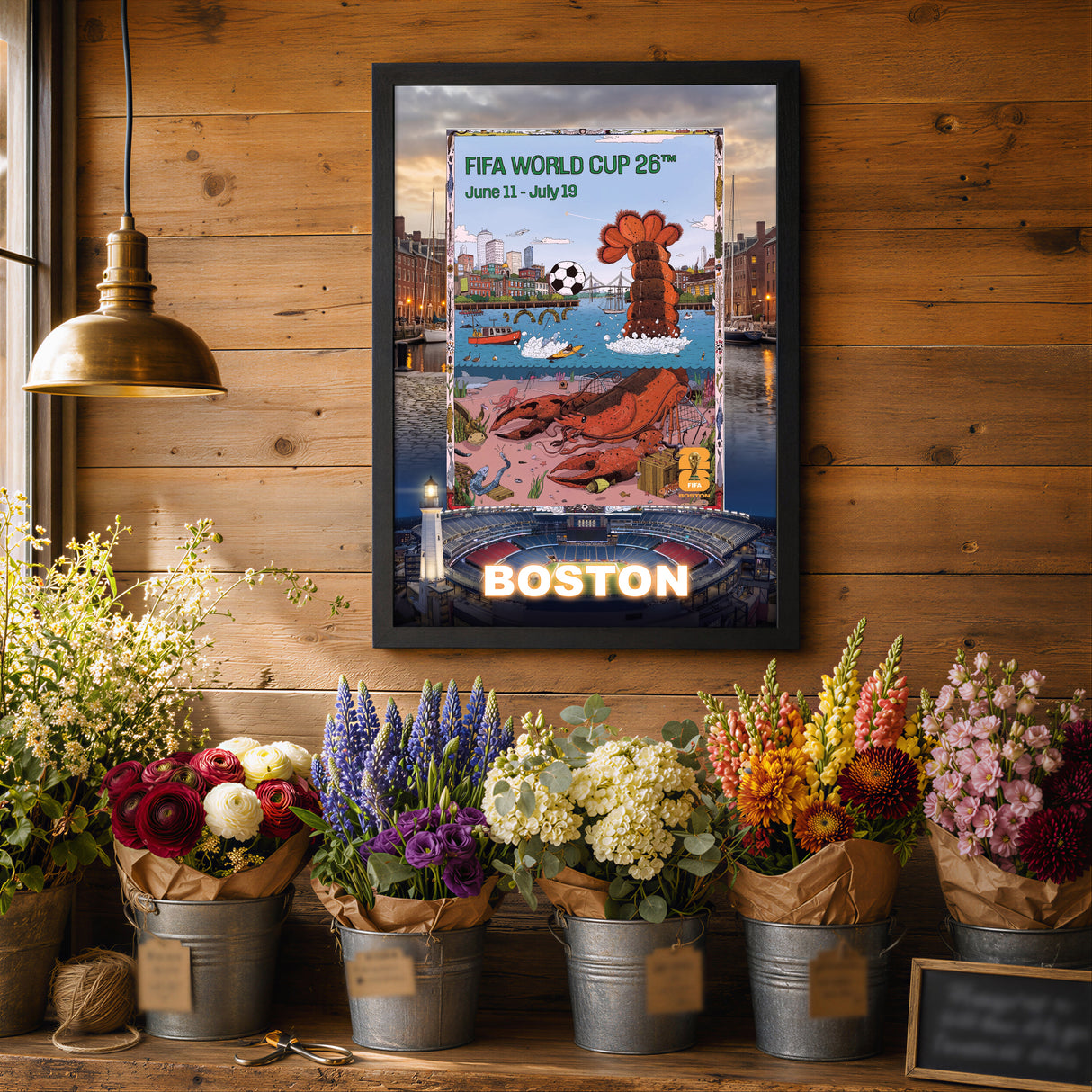 Boston Host City Edition 19.5x28 Frame 2026 Officially Licensed FIFA World Cup Poster
