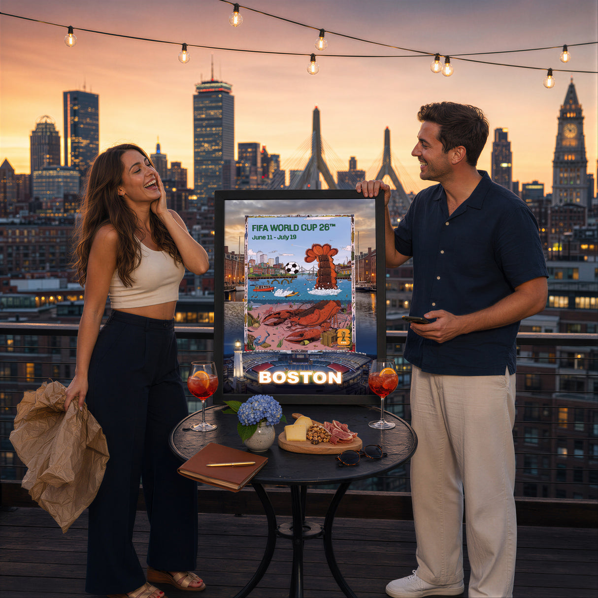 Boston Host City Edition 19.5x28 Frame 2026 Officially Licensed FIFA World Cup Poster