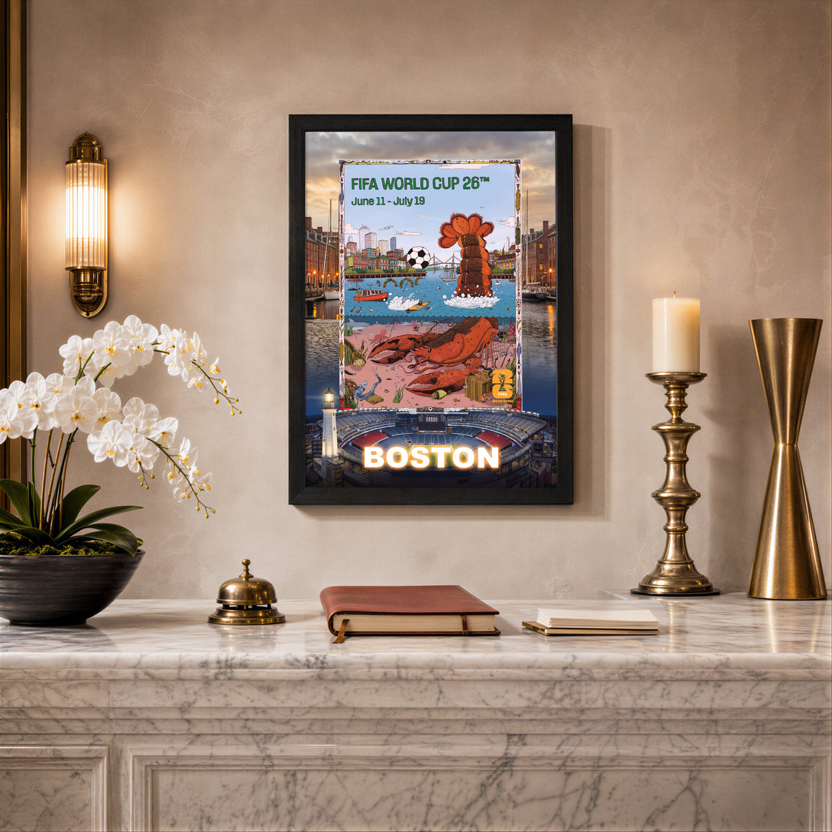 Boston Host City Edition 19.5x28 Frame 2026 Officially Licensed FIFA World Cup Poster