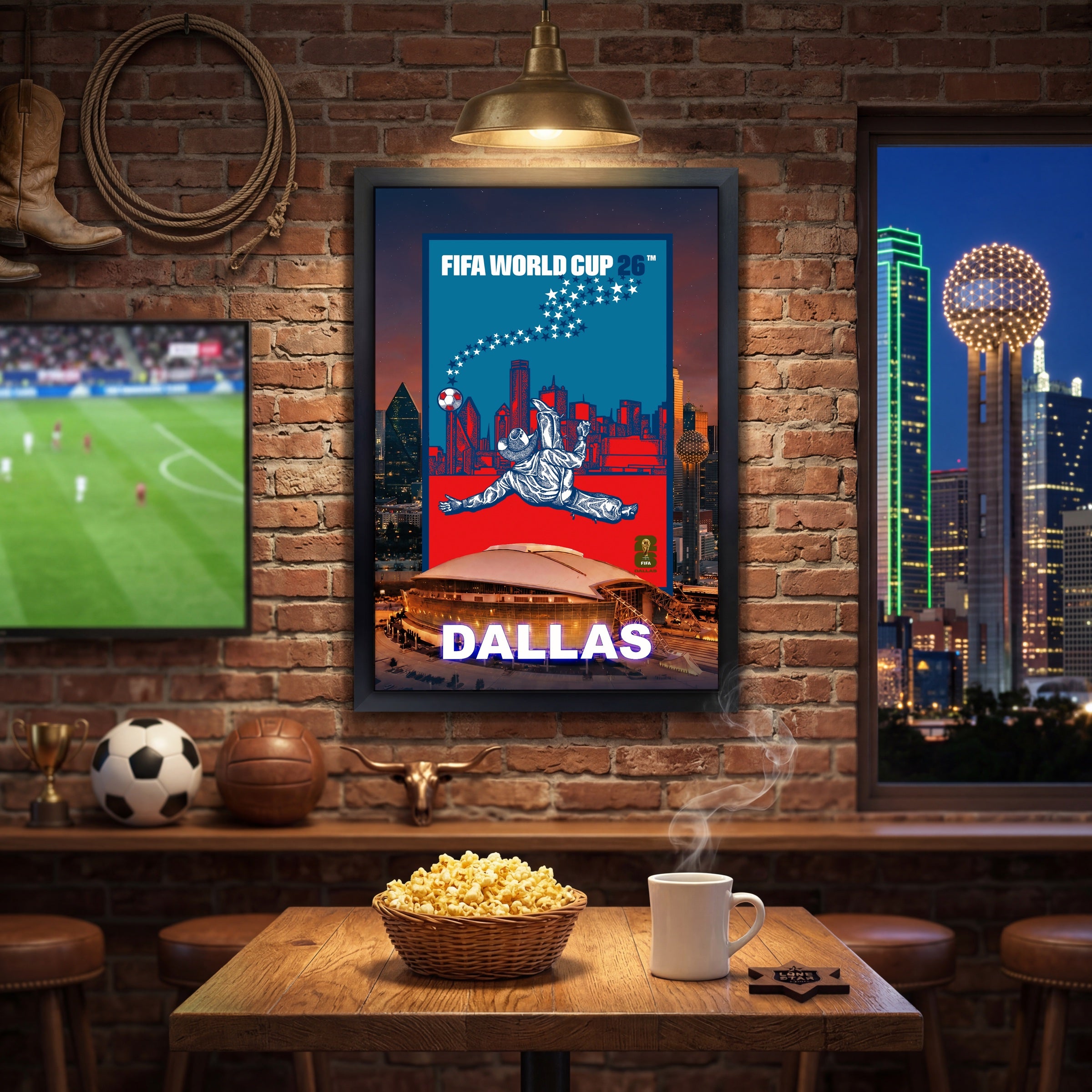 Dallas Host City Edition 19.5x28 Frame 2026 Officially Licensed FIFA World Cup Poster