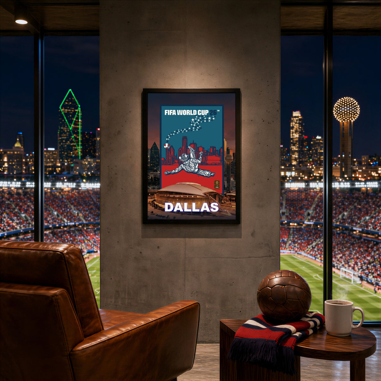 Dallas Host City Edition 19.5x28 Frame 2026 Officially Licensed FIFA World Cup Poster