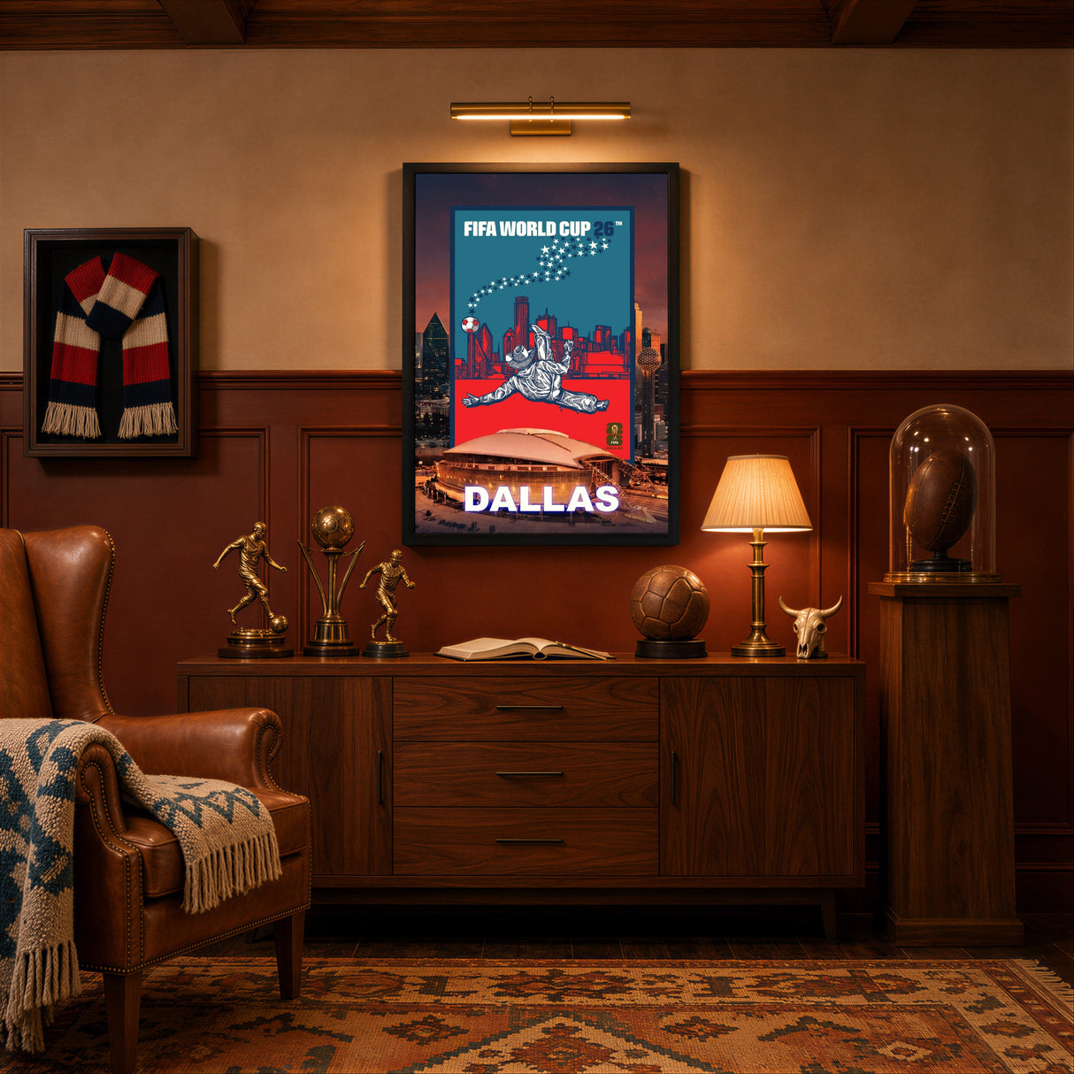 Dallas Host City Edition 19.5x28 Frame 2026 Officially Licensed FIFA World Cup Poster