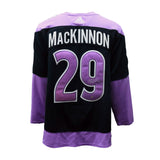 Nathan MacKinnon Signed Jersey Avalanche Black Hockey Fights Cancer Adidas - AUCTION