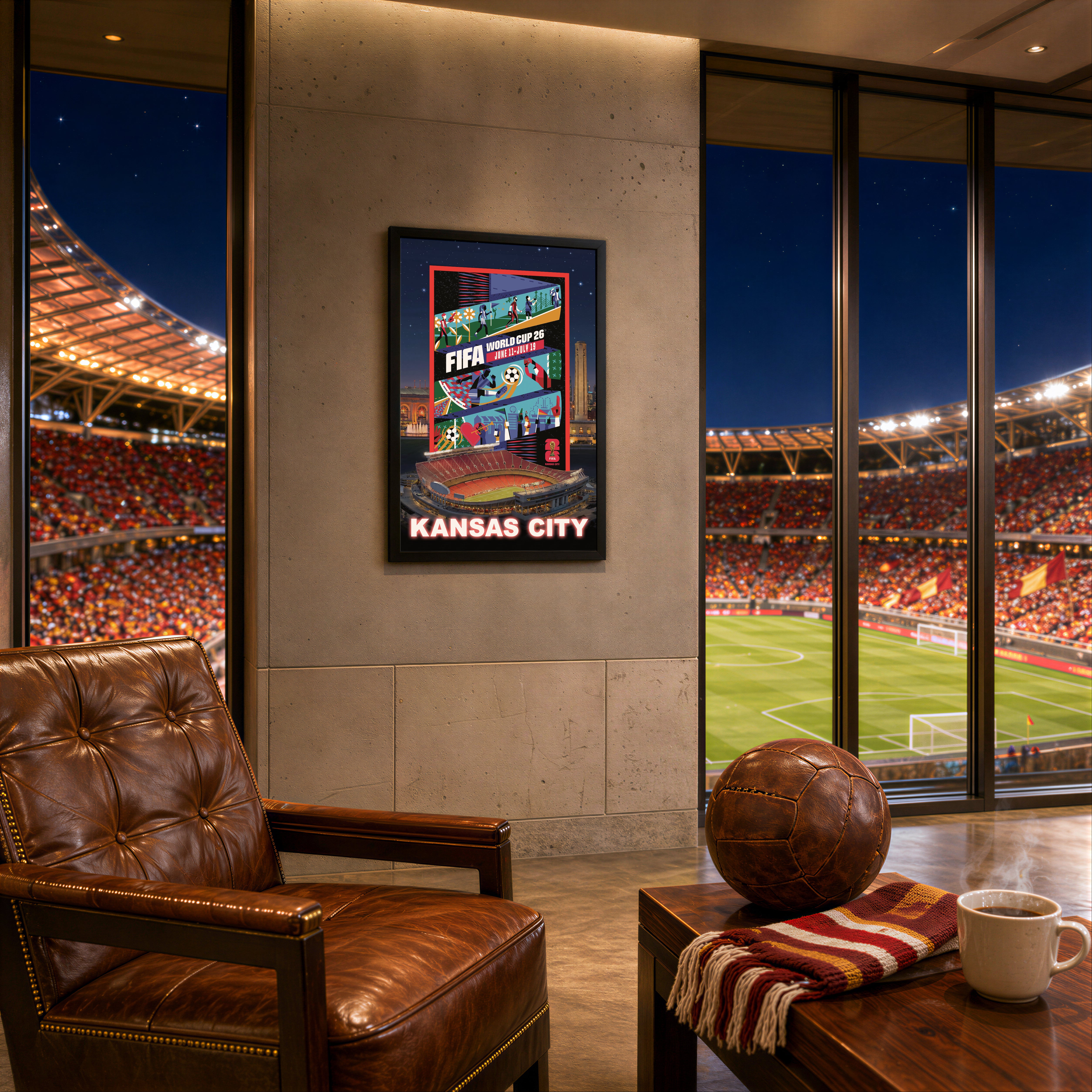 Kansas City Host City Edition 19.5x28 Frame 2026 Officially Licensed FIFA World Cup Poster