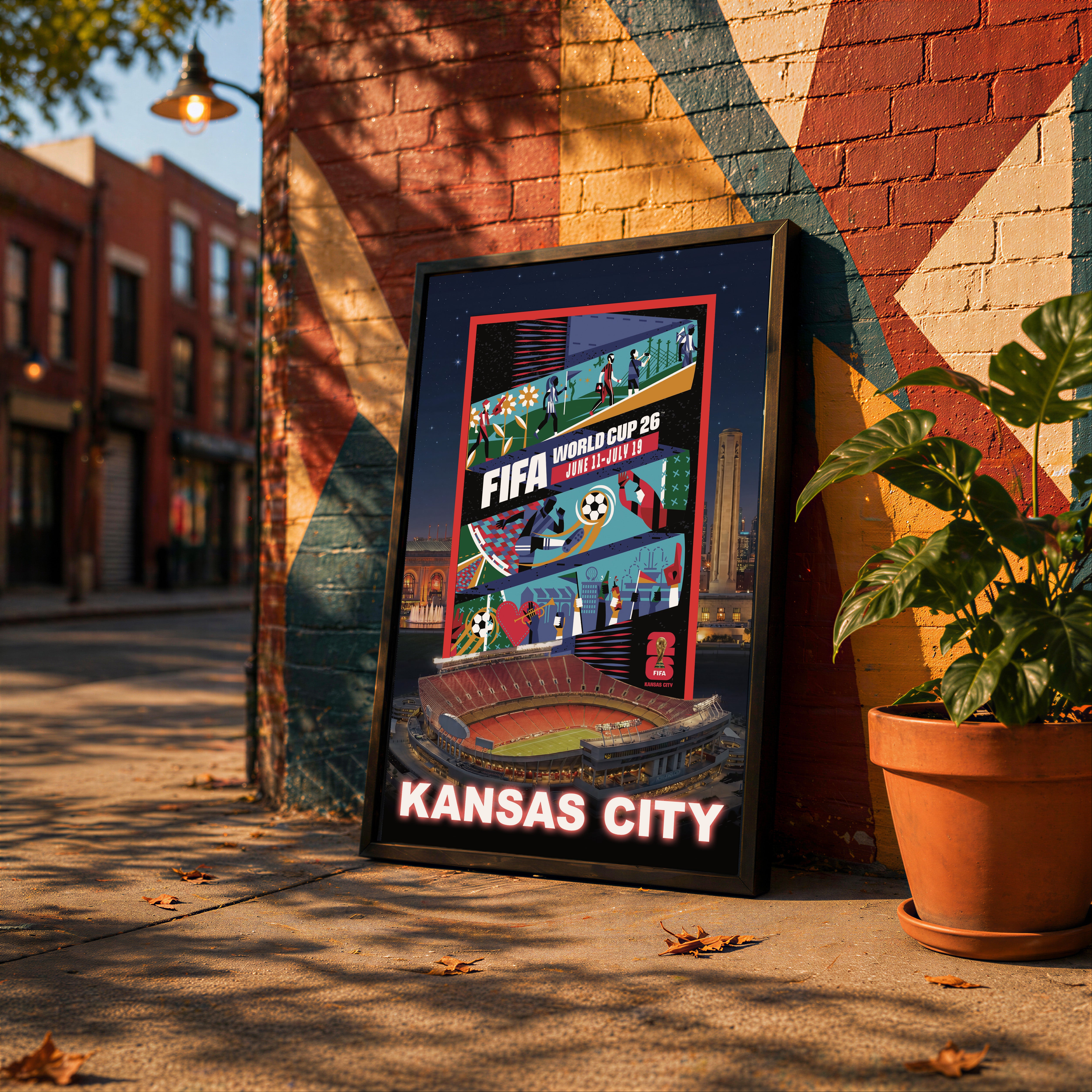 Kansas City Host City Edition 19.5x28 Frame 2026 Officially Licensed FIFA World Cup Poster