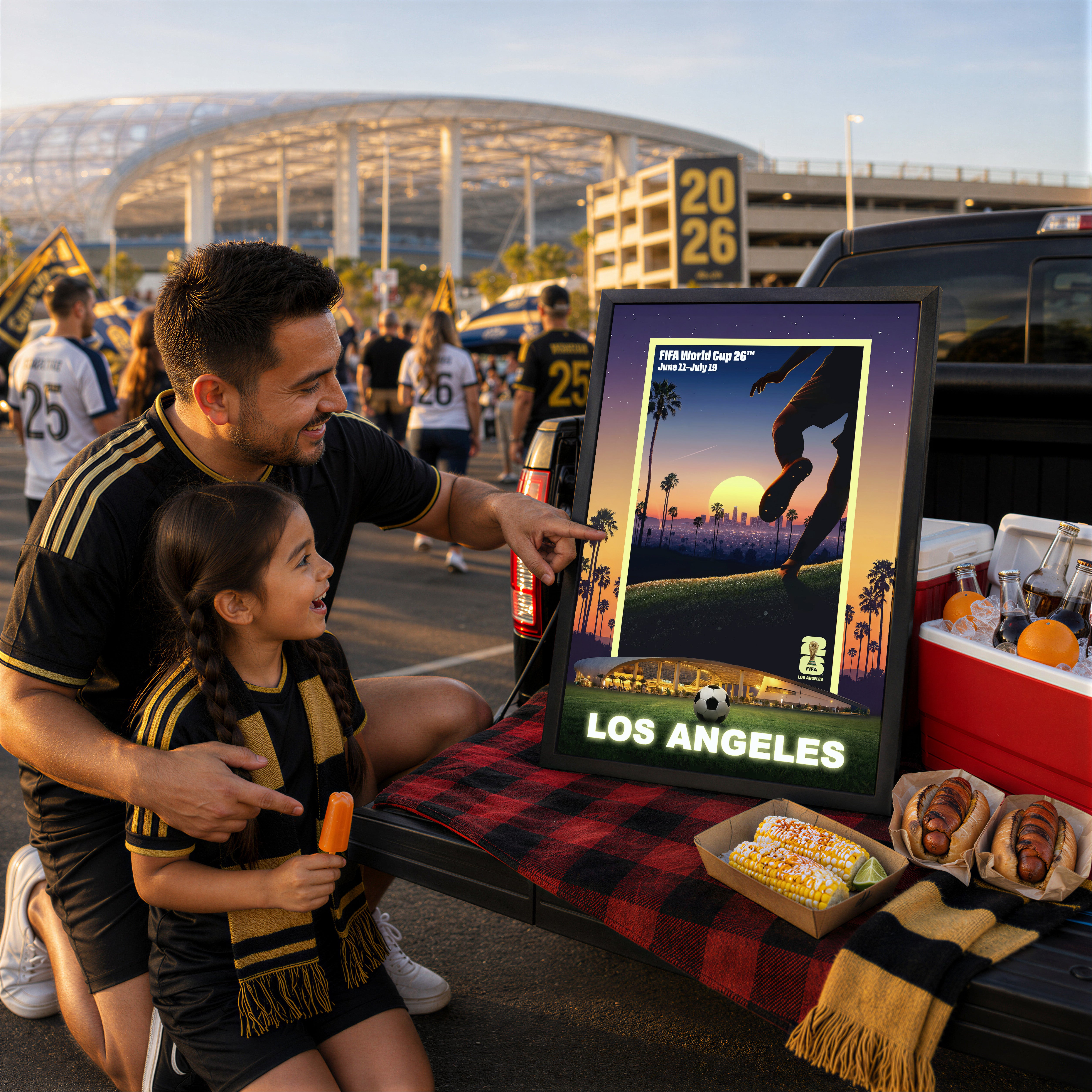 Los Angeles Host City Edition 19.5x28 Frame 2026 Officially Licensed FIFA World Cup Poster