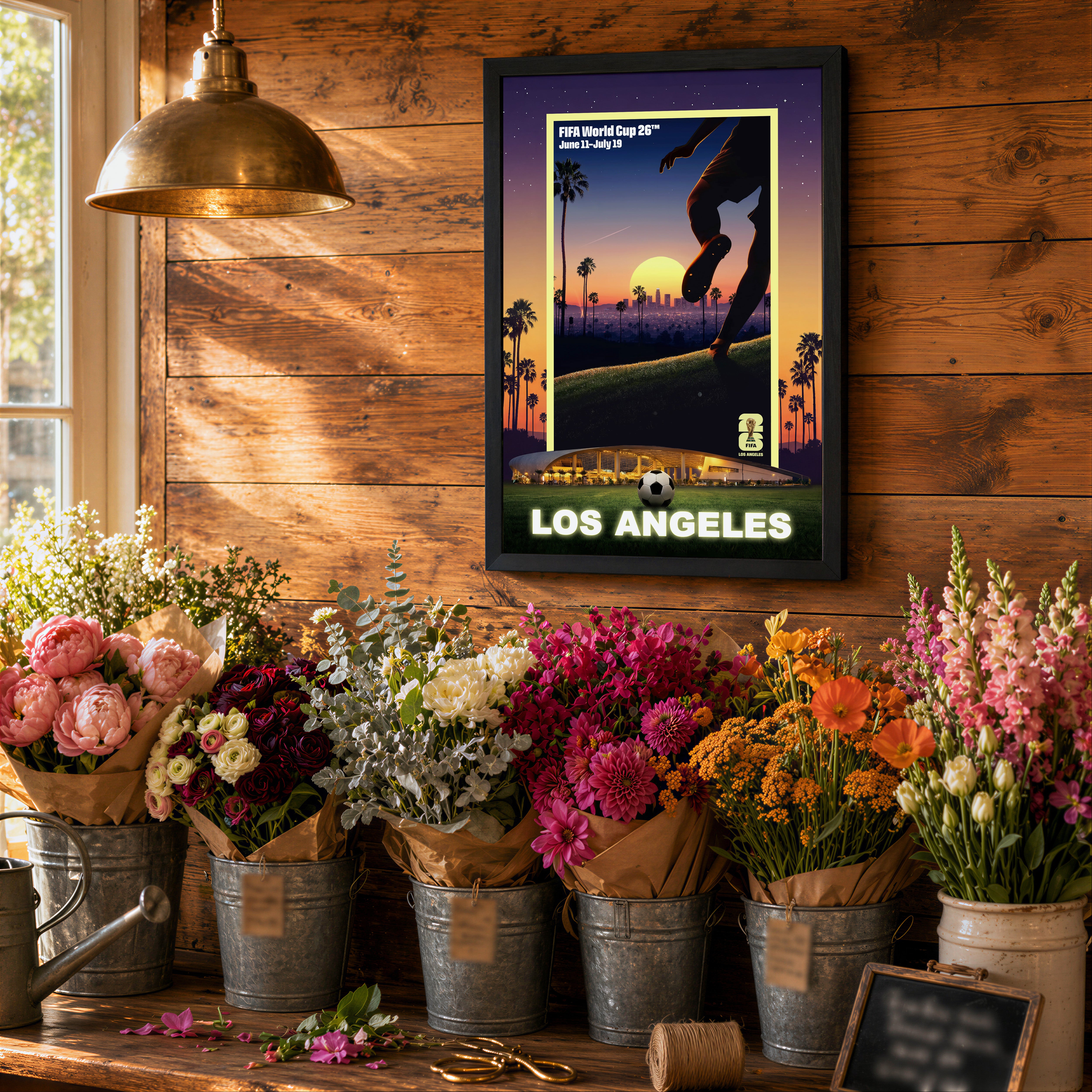 Los Angeles Host City Edition 19.5x28 Frame 2026 Officially Licensed FIFA World Cup Poster