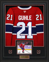 Kaiden Guhle Signed Framed 34x42 Montreal Canadiens Red Fanatics Premium Jersey - AUCTION