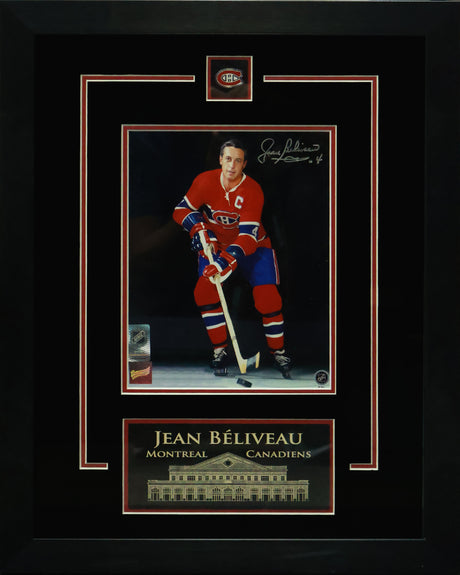 Jean Beliveau Signed Montreal Canadiens Framed 8x10 Photo - AUCTION