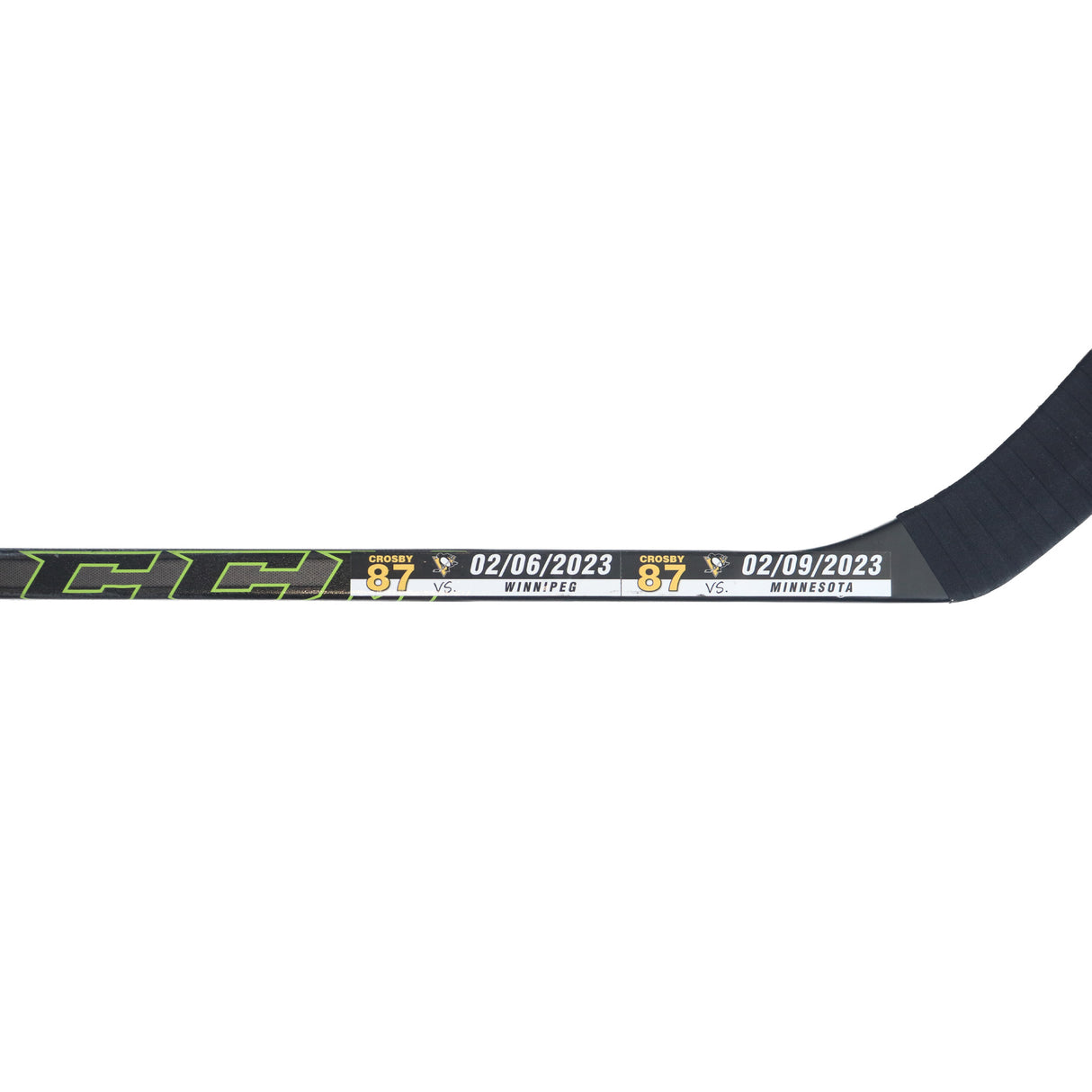 Sidney Crosby Signed Pittsburgh Penguins Multi-Game Used Stick vs Winnipeg Jets 02/06/2023 and Minnesota Wild 02/09/2023 ST-201 - AUCTION