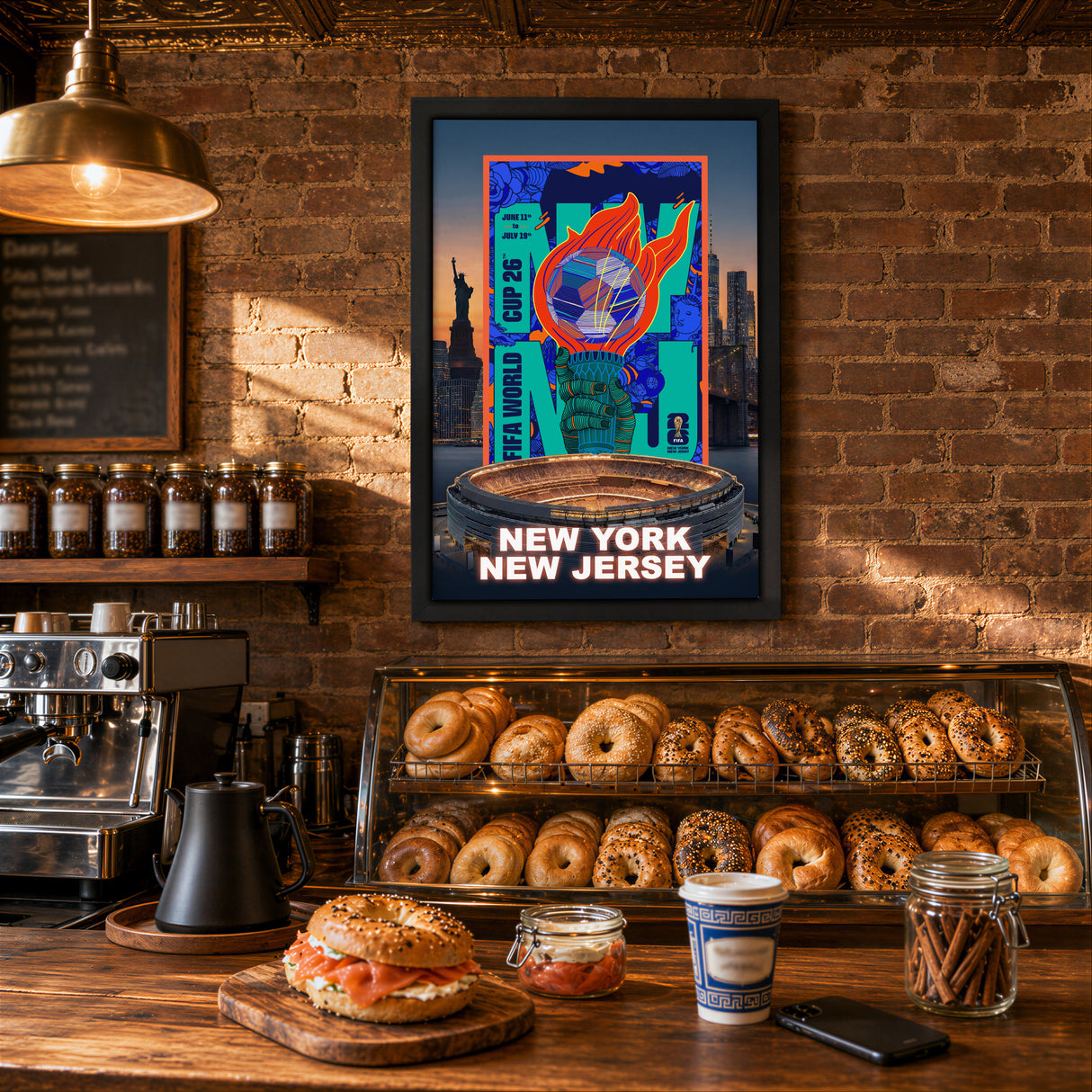 New York-New Jersey Host City Edition 19.5x28 Frame 2026 Officially Licensed FIFA World Cup Poster