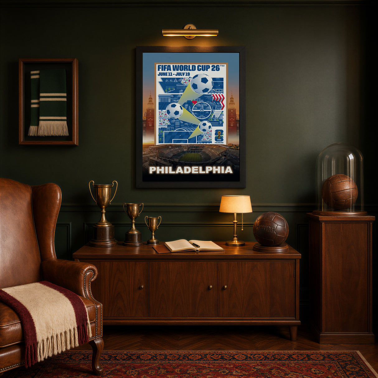 Philadelphia Host City Edition 19.5x28 Frame 2026 Officially Licensed FIFA World Cup Poster