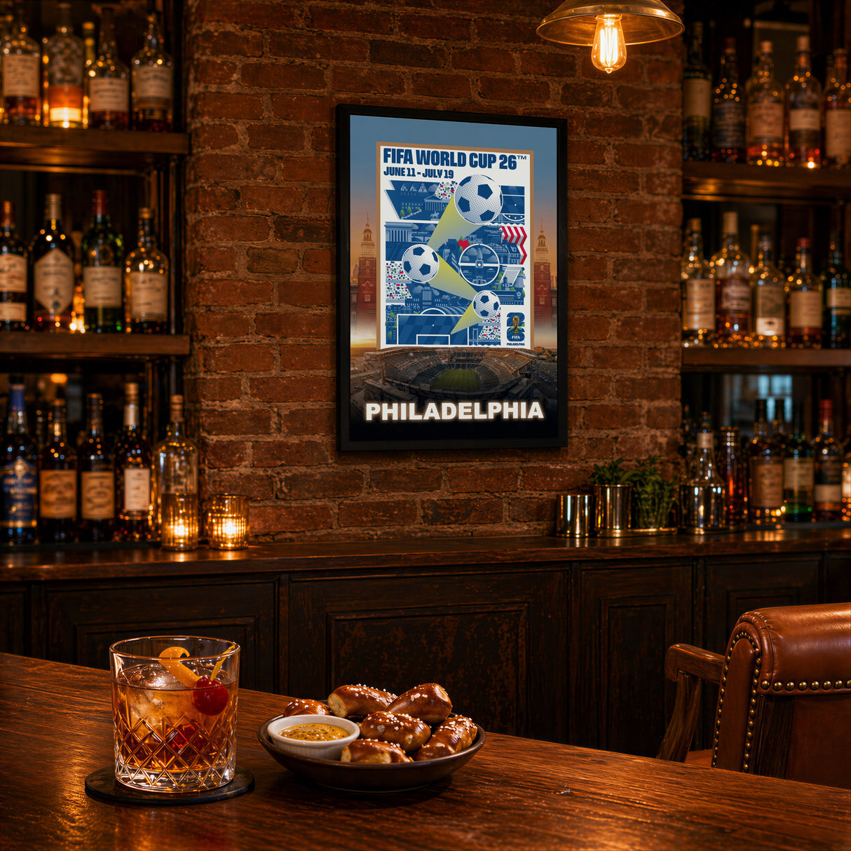 Philadelphia Host City Edition 19.5x28 Frame 2026 Officially Licensed FIFA World Cup Poster