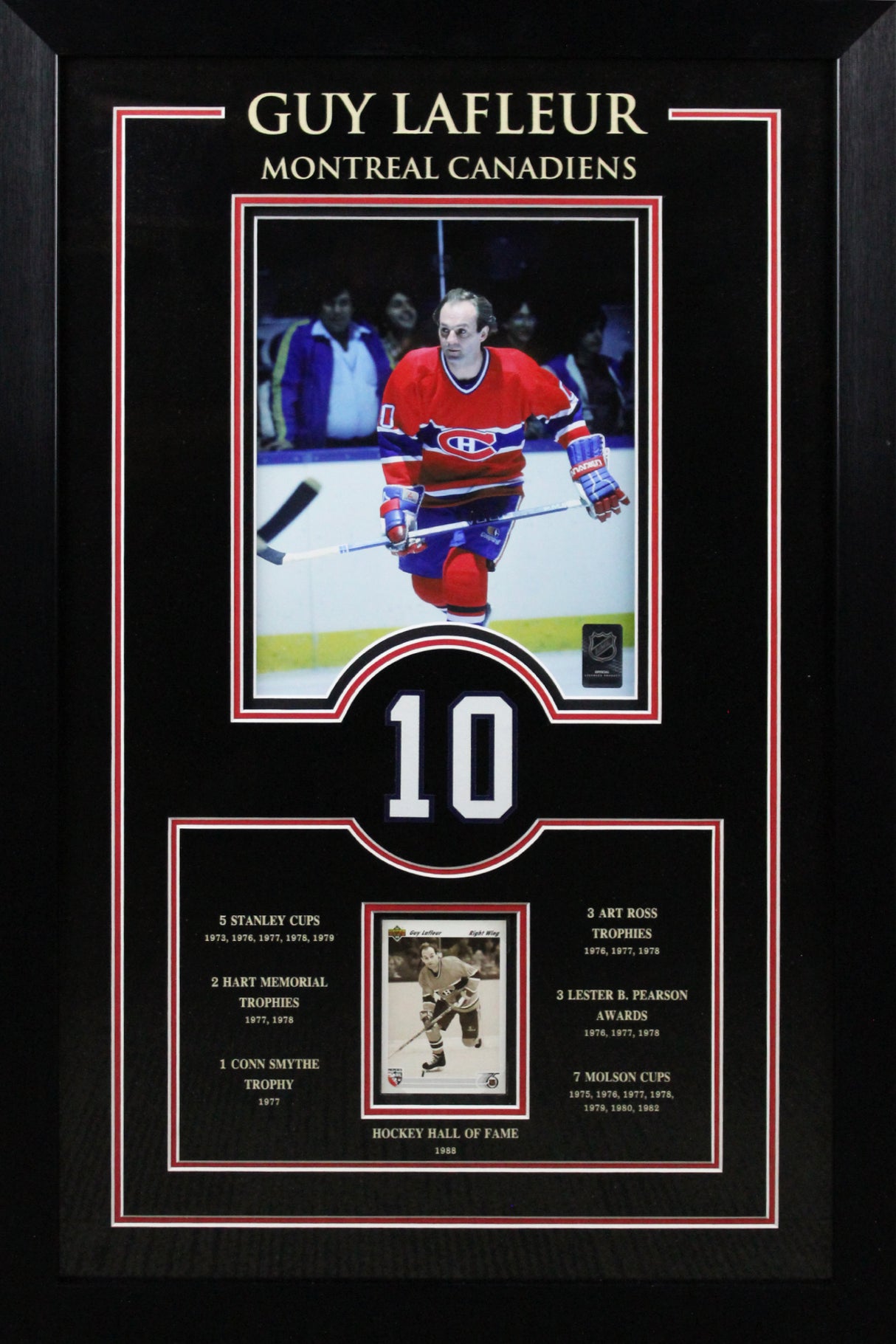 Guy Lafleur Montreal Canadiens 8x10 with Card Framed 18 x 27