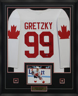 Wayne Gretzky Signed Team Canada Framed 34x42 Away 1987 Canada Cup Jersey