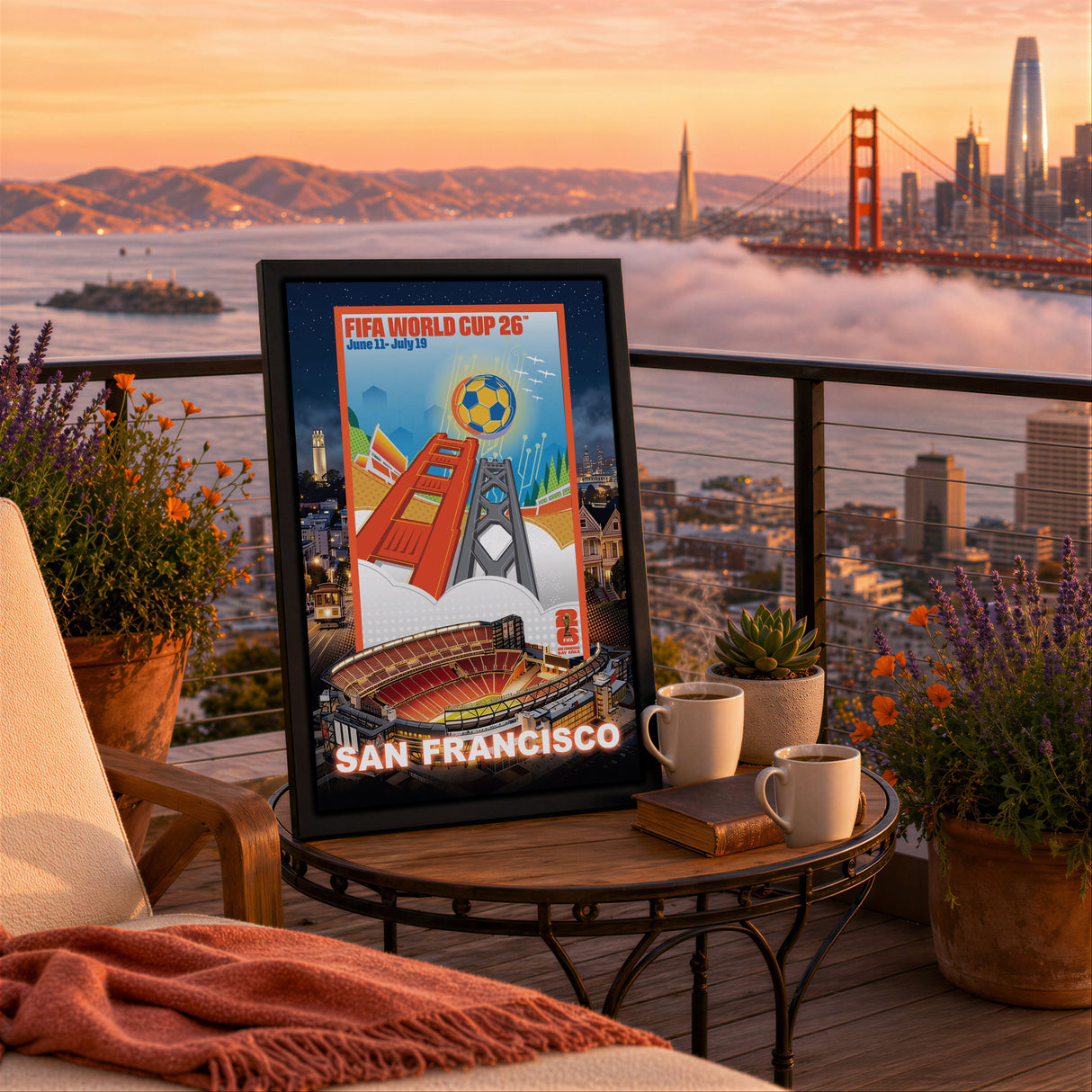 San Francisco Host City Edition 19.5x28 Frame 2026 Officially Licensed FIFA World Cup Poster