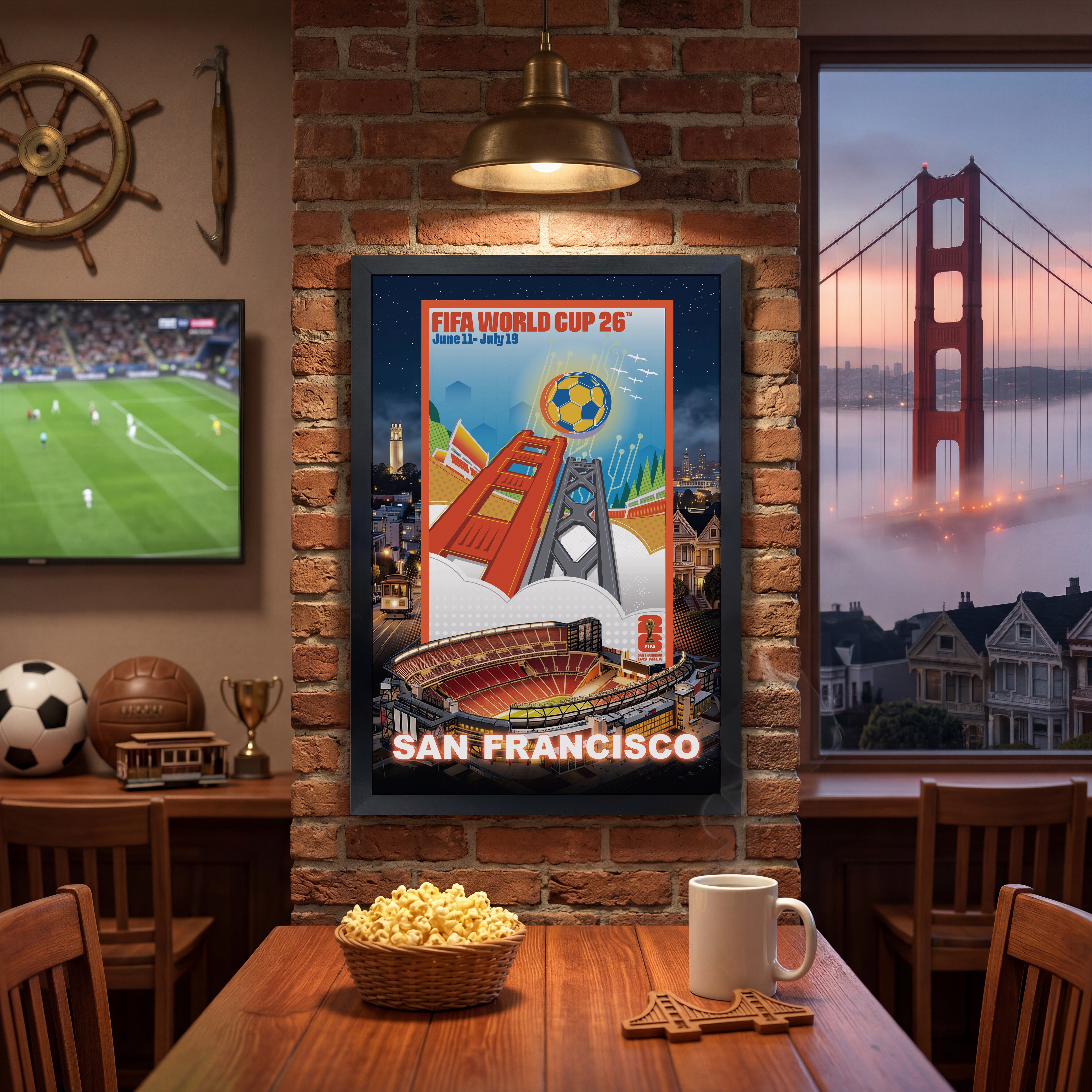 San Francisco Host City Edition 19.5x28 Frame 2026 Officially Licensed FIFA World Cup Poster
