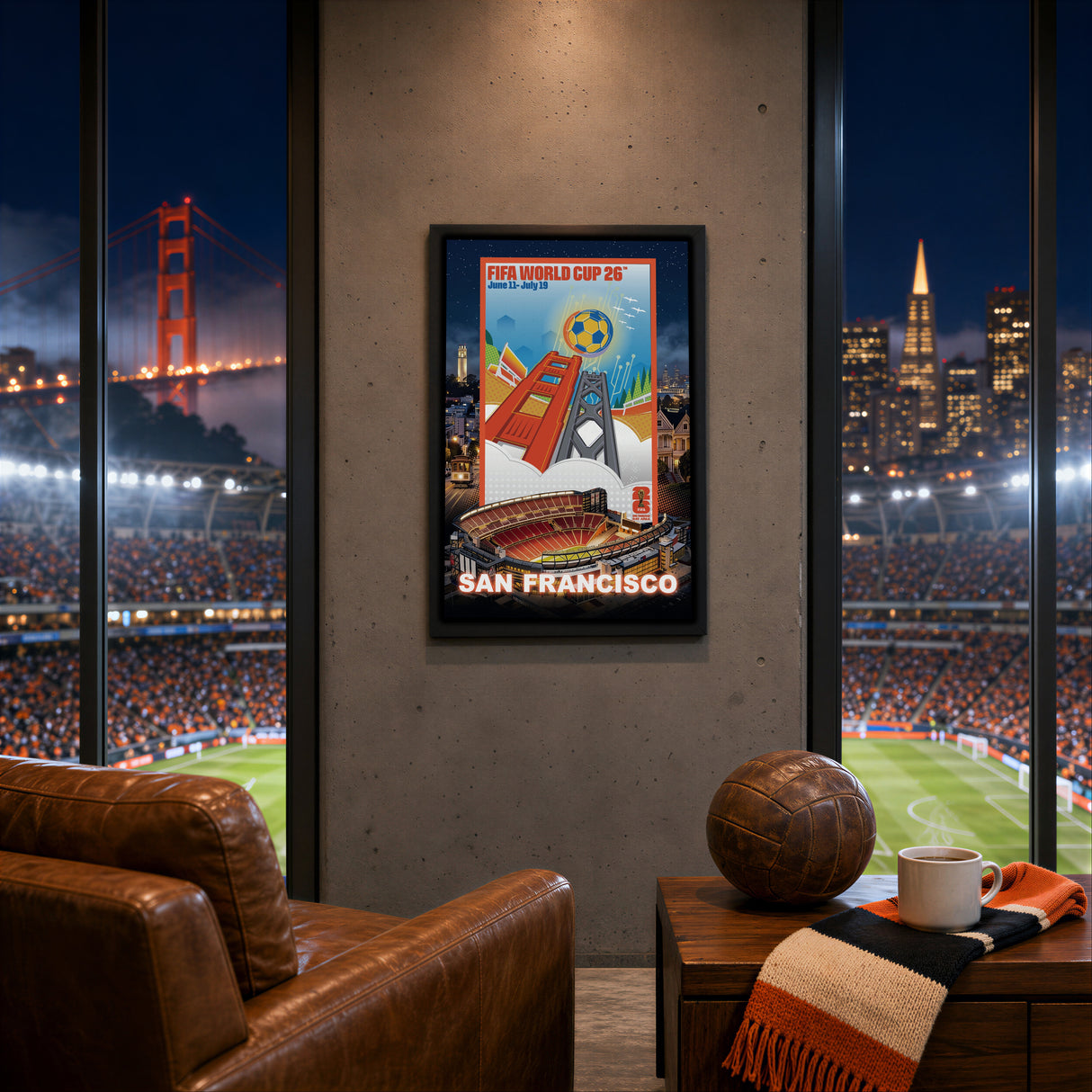 San Francisco Host City Edition 19.5x28 Frame 2026 Officially Licensed FIFA World Cup Poster
