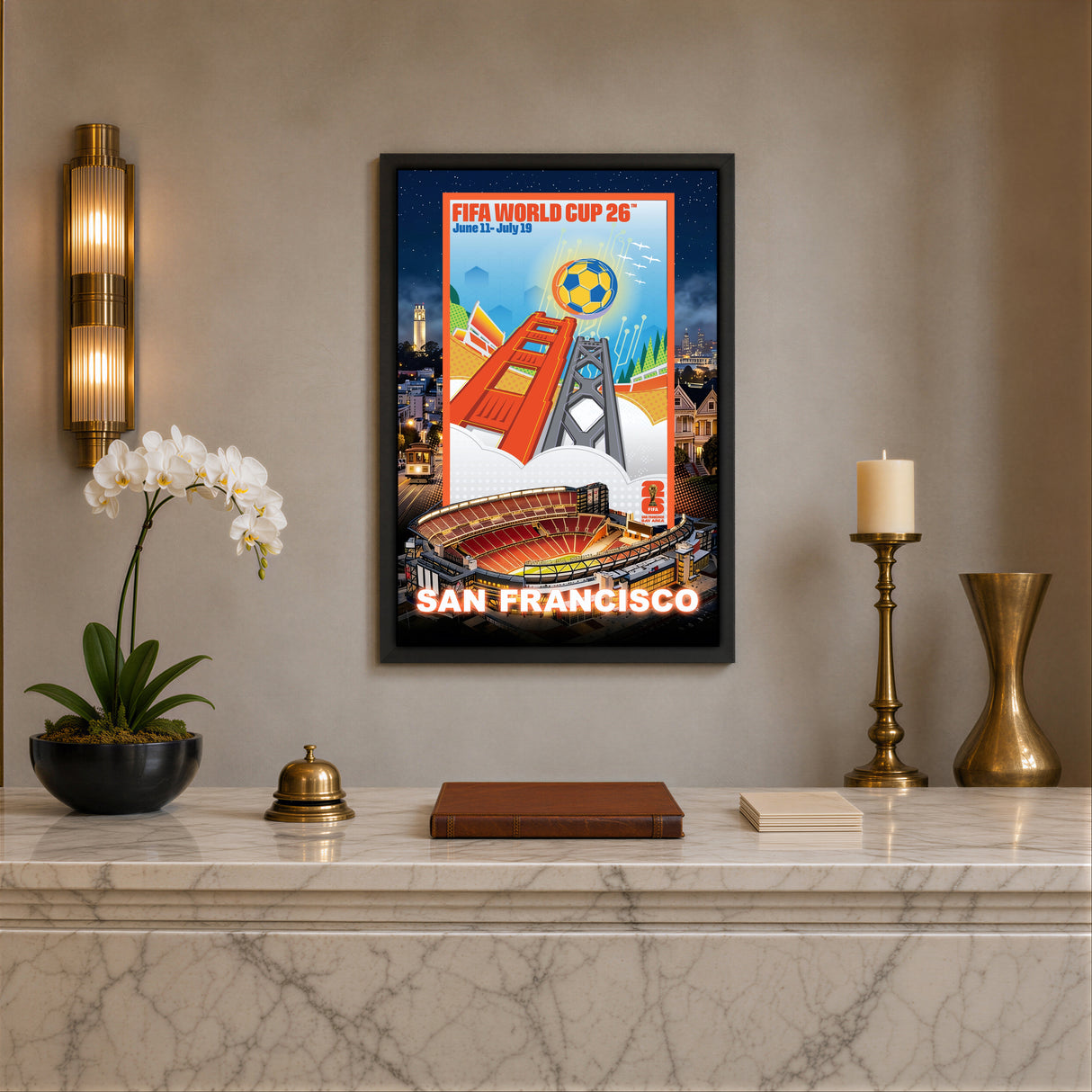 San Francisco Host City Edition 19.5x28 Frame 2026 Officially Licensed FIFA World Cup Poster