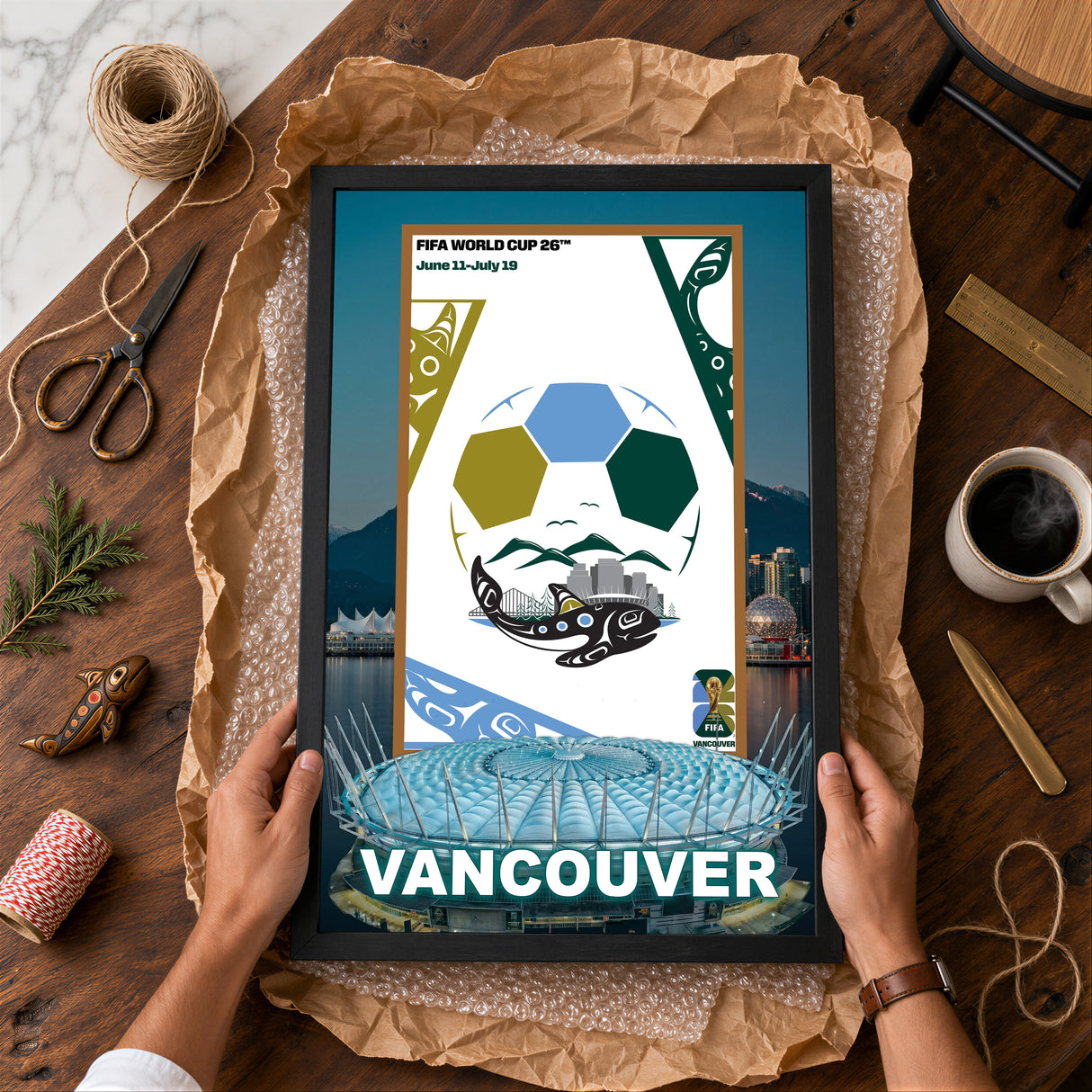 Vancouver Host City Edition 19.5x28 Frame 2026 Officially Licensed FIFA World Cup Poster
